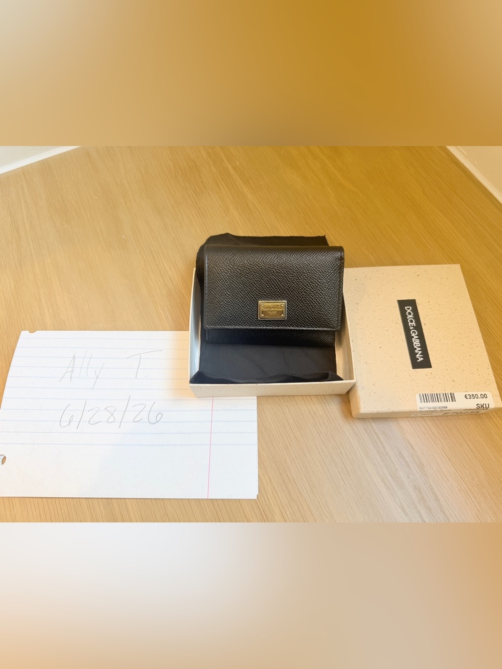 Dolce & Gabbana black Dauphine calfskin leather